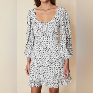 Faithfull the Brand Calla Mini Dress  - Revolve  - Floral Long Sleeve
